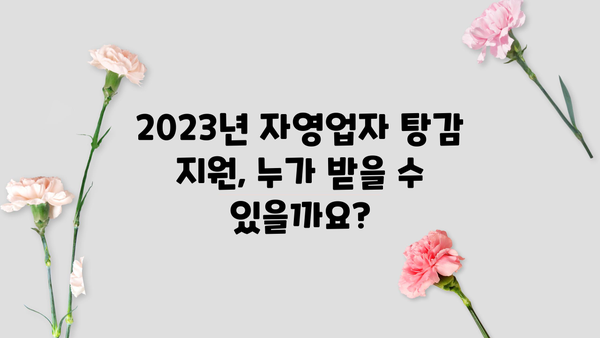 자영업자 정책자금 탕감, 꼭 알아야 할 기준과 절차 안내 | 2023년 최신 정보, 지원 대상, 신청 방법