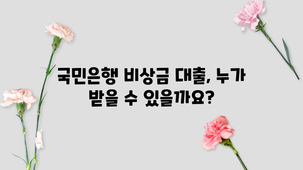 국민은행 비상금 대출, 신청 조건부터 거절 사유까지 완벽 가이드 | 비상금 대출, 신용대출, 대출 조건, 거절 사유