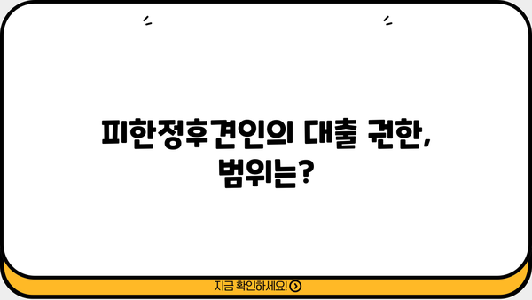 피성년자 대출, 피한정후견인이 대신 가능할까요? | 대출, 피성년자, 피한정후견인, 법률