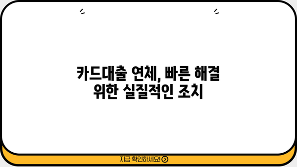 단기카드대출 연체, 원금까지 해결하는 방법|  단계별 가이드 | 연체 해결, 카드대출, 부채 관리