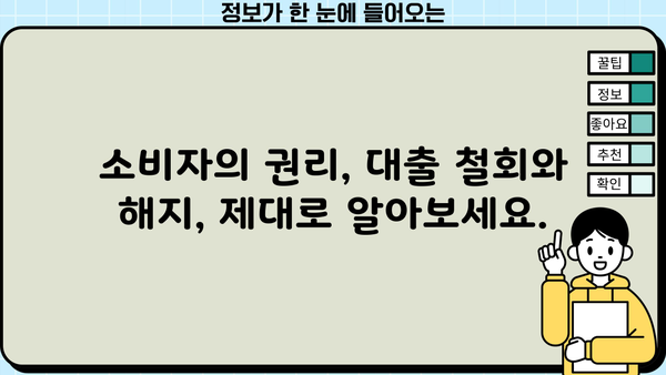 대출 철회 vs 해지| 똑같은 건가요? 차이점 완벽 정리 | 대출, 철회, 해지, 계약, 소비자