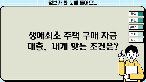 생애 첫 주택 구매! 나에게 맞는 자금 대출 조건 알아보기 | 생애최초주택구입자금대출, 대출 조건, 금리, 신청 방법