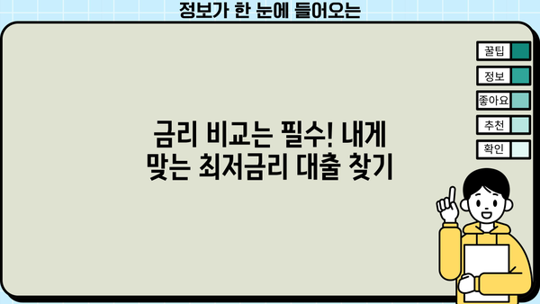 나에게 맞는 대출 찾기|  내 손안의 대출 비교 가이드 | 신용대출, 주택담보대출, 저축은행, 인터넷전문은행, 금리 비교, 대출 조건 비교