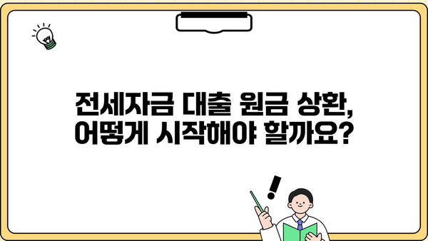 전세자금 대출 원금상환 완벽 가이드| 방법, 주의 사항, 성공 전략 | 전세 대출, 원금 상환, 금리, 상환 계획