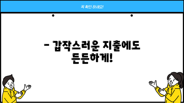 비상금 마련, 이제 걱정하지 마세요! | 비상금 대출 혜택 & 친절한 상담