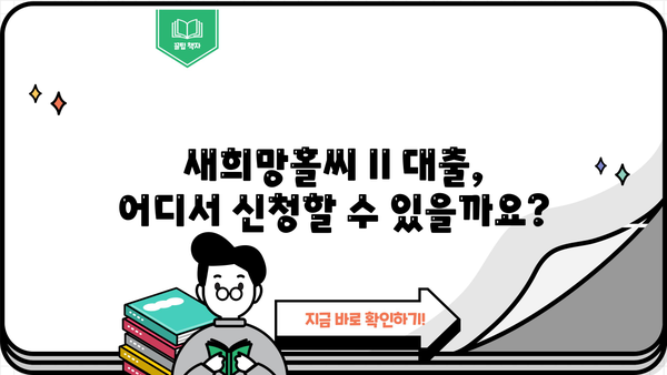 새희망홀씨 II 저소득층 대출 신청 가이드| 필요 서류 & 자격 조건 완벽 정리 | 서민금융, 금융 지원, 대출 정보