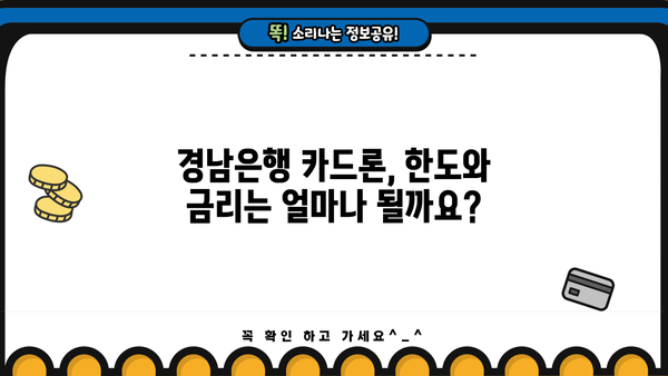 경남은행 장기카드대출(카드론) 완벽 가이드| 한도, 금리, 리볼빙, 상환까지! | 카드론, 대출, 금융, 상환방법, 중도상환