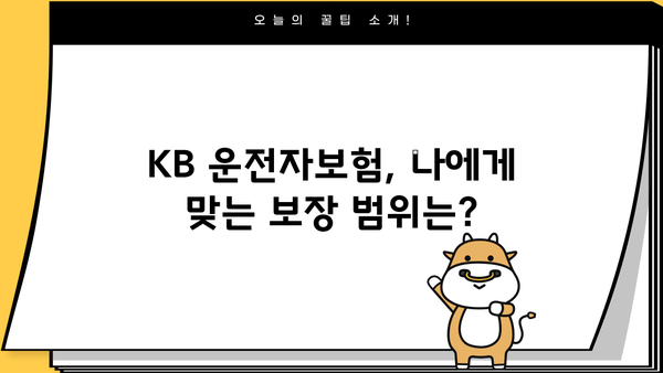 KB 운전자보험 가입 전 꼭 알아야 할 핵심 정보 | 보장 범위, 비교, 추천