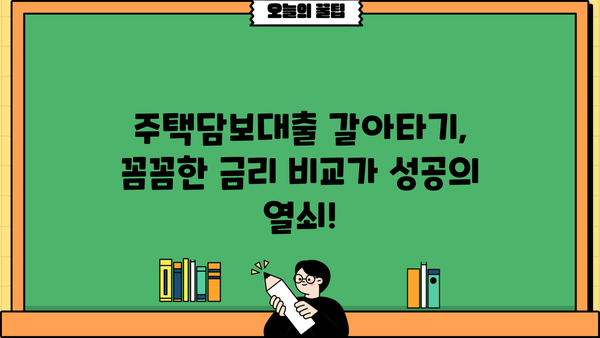 아파트 주택담보대출 갈아타기 고민? 3%대 고정금리 vs 변동금리, 어떤 게 유리할까요? | 주택담보대출, 금리 비교, 갈아타기 전략
