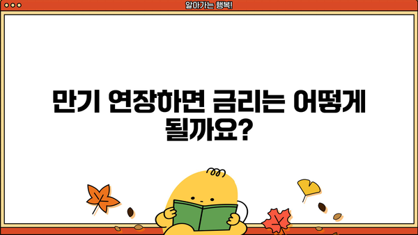 대출 만기 연장, 어떻게 해야 할까요? | 대출 상환, 만기 연장, 금리 변동, 대출 기간 연장, 상환 방식