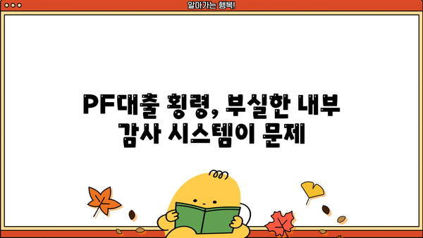 경남은행 PF대출 횡령 사태| 은행 내부 통제 결함과 책임 | 경남은행, 부동산 프로젝트 파이낸싱, 횡령 사건, 내부 감사, 금융 감독