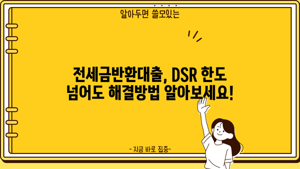 전세금반환대출, DSR 한도 확인하고 조건 맞춰 진행하기 | 주택담보대출, 금리 비교, 대출 상담