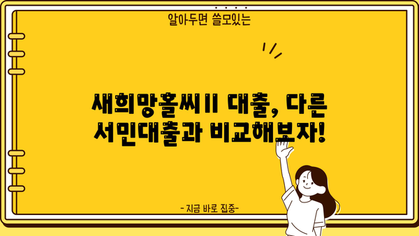 하나은행 새희망홀씨Ⅱ 서민대출, 내가 받을 수 있을까? 신청자격 완벽 가이드 | 서민금융, 대출 조건, 신용등급