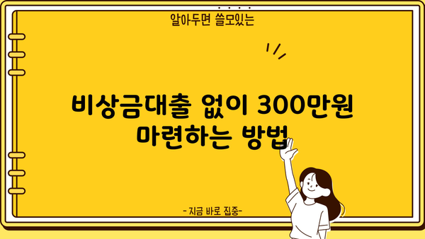 우리은행 비상금대출 중단 대비, 300만원까지 가능한 대안 5가지 | 비상금 마련, 대출 대안, 금융 정보