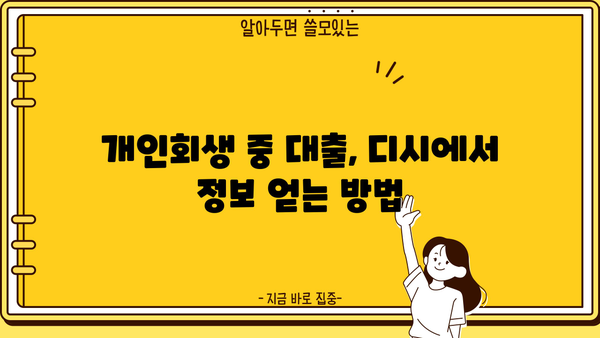 개인회생 중 대출, 디시에서 알아보는 꿀팁 | 개인회생, 대출, 디시, 정보 공유, 성공 사례