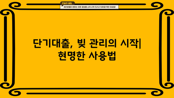 신용카드 단기대출, 현실적인 대비 전략| 꼼꼼하게 알아보고 안전하게 이용하기 | 신용 관리, 금리 비교, 부채 관리, 대출 상환 계획
