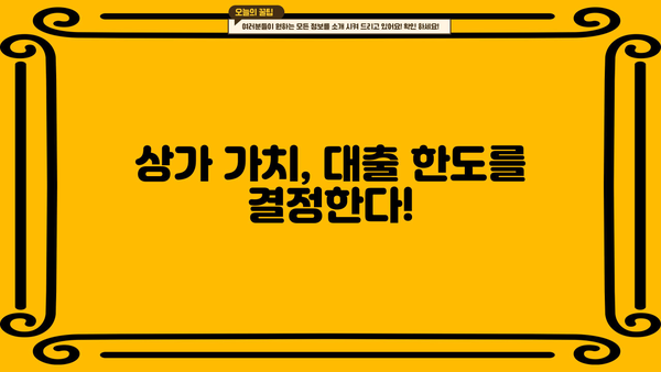 상가담보대출 한도, 얼마까지 가능할까요? | 상가담보대출, 대출한도 계산, 신용등급, 상가 가치