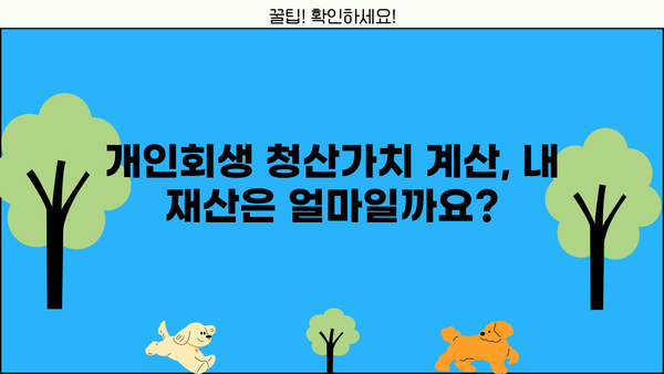 개인회생 청산가치 계산 및 분석| 파산 위험과 재기 가능성 | 개인회생, 파산, 채무, 재산, 부채