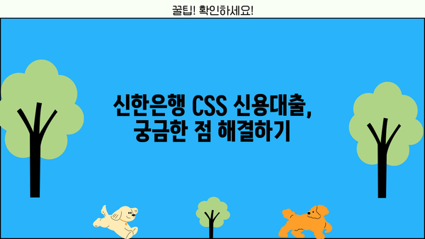 신한은행 CSS 신용대출 최대 한도 & 금리 확인 | 간편 신청 & 승인 안내
