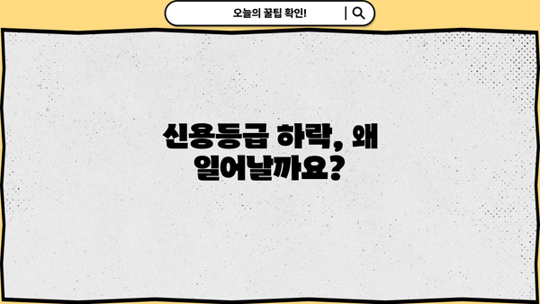 대출 신용등급 하락, 원인 분석 & 해결 방안 | 신용점수, 신용등급 관리, 대출 승인