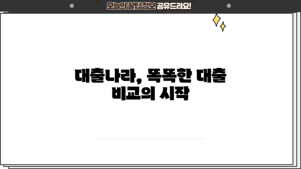 대출나라 대출 상품 비교분석 | 나에게 맞는 조건 찾기 | 대출금리, 한도, 상환방식, 금융사 비교